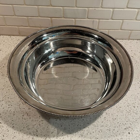 John Dixon & Sons Sheffield Silverplate Round Bowl with Beaded Rim-8" - Picture 1 of 7